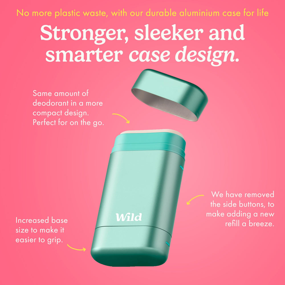 Close-up of Wild Aqua Case aluminum reusable applicator in sleek design.