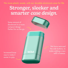 Close-up of Wild Aqua Case aluminum reusable applicator in sleek design.