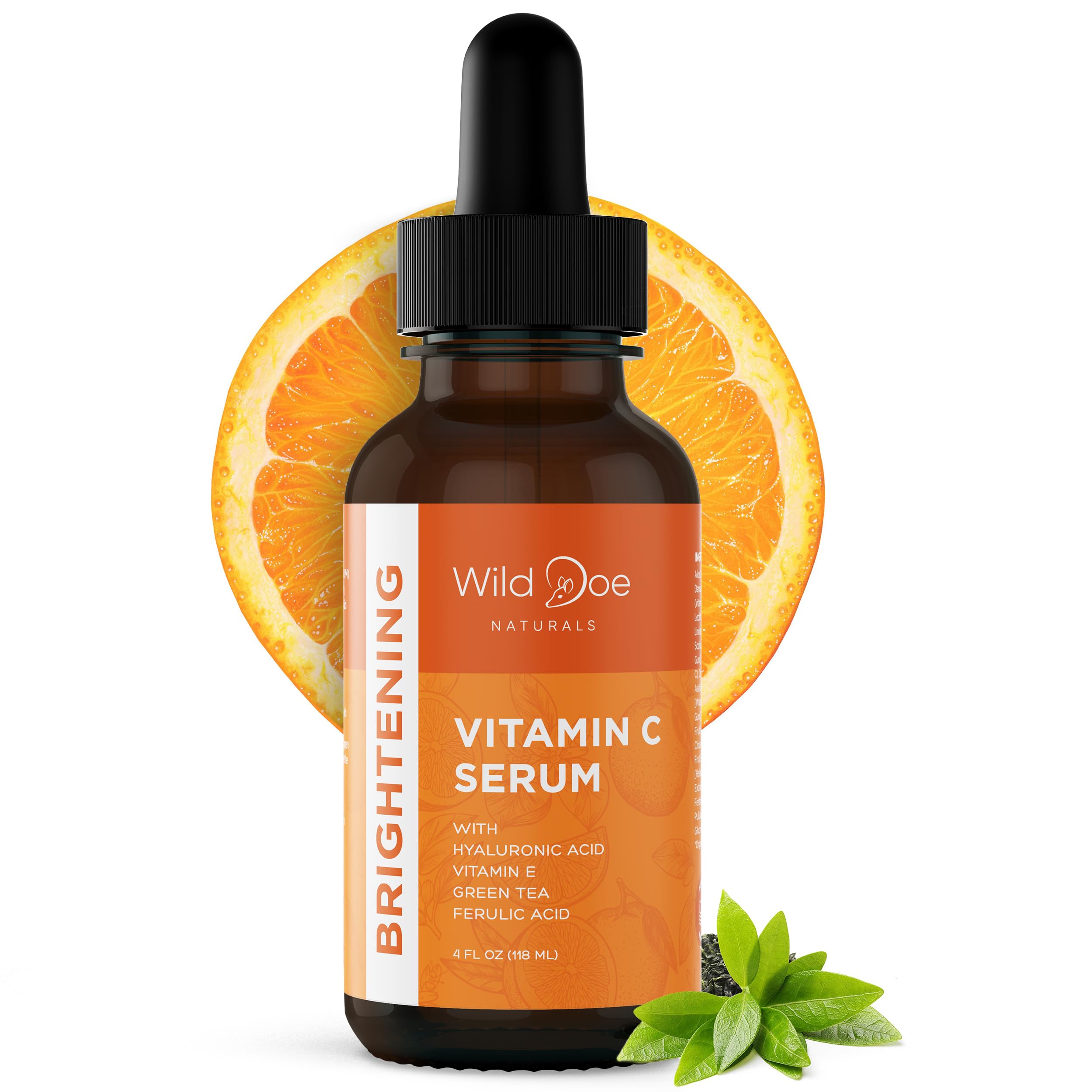 Wild Doe Naturals Vitamin C Serum dropper dispensing brightening solution.