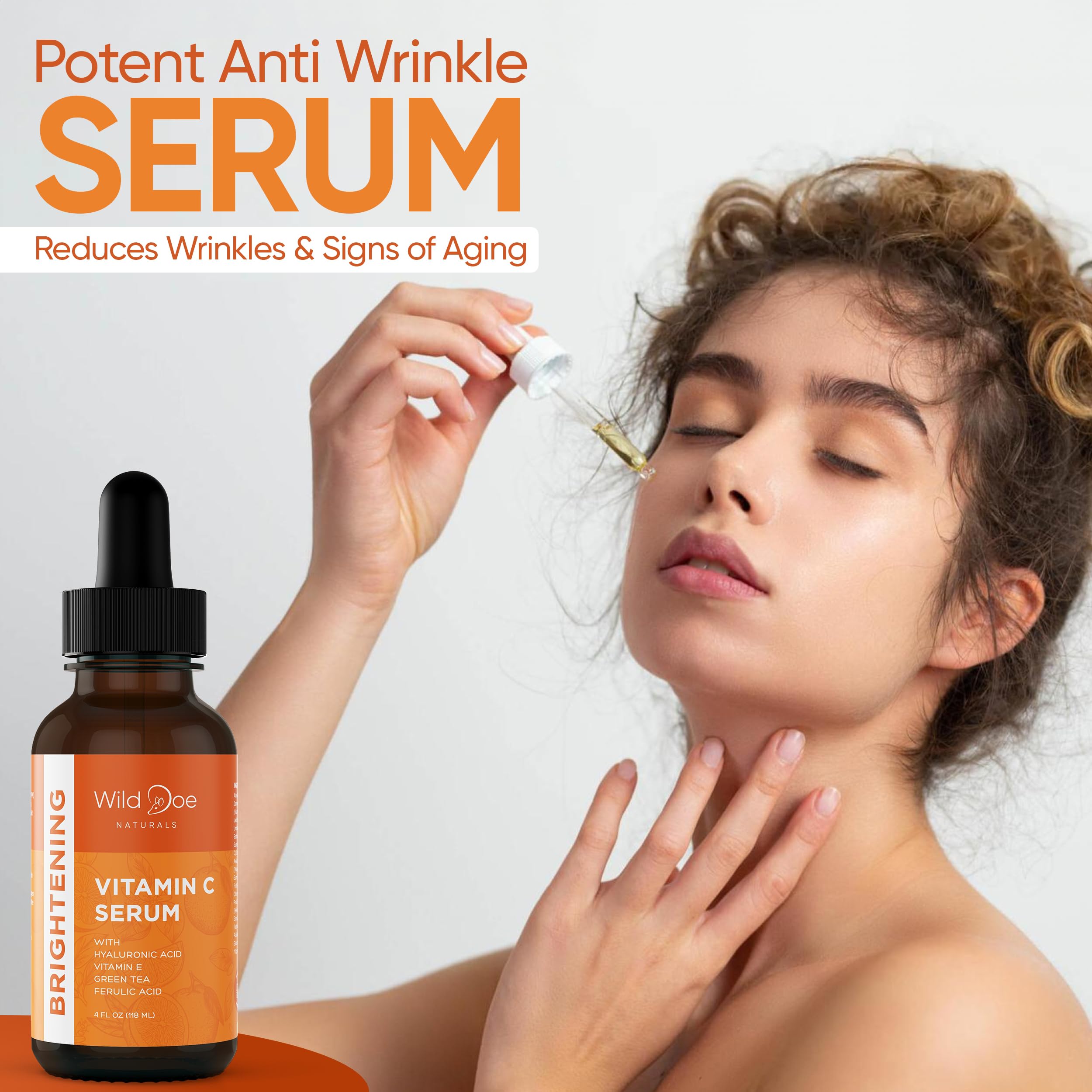 Wild Doe Naturals Vitamin C Serum texture on palm shows silky serum.