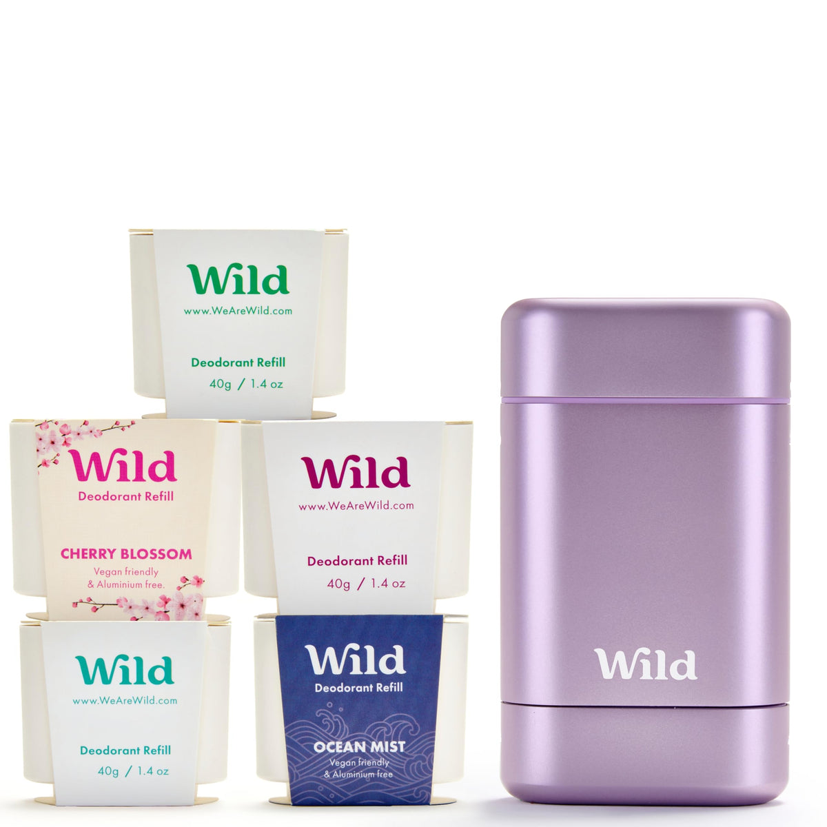 Wild Full Monty starter kit in purple case for on the go freshness.