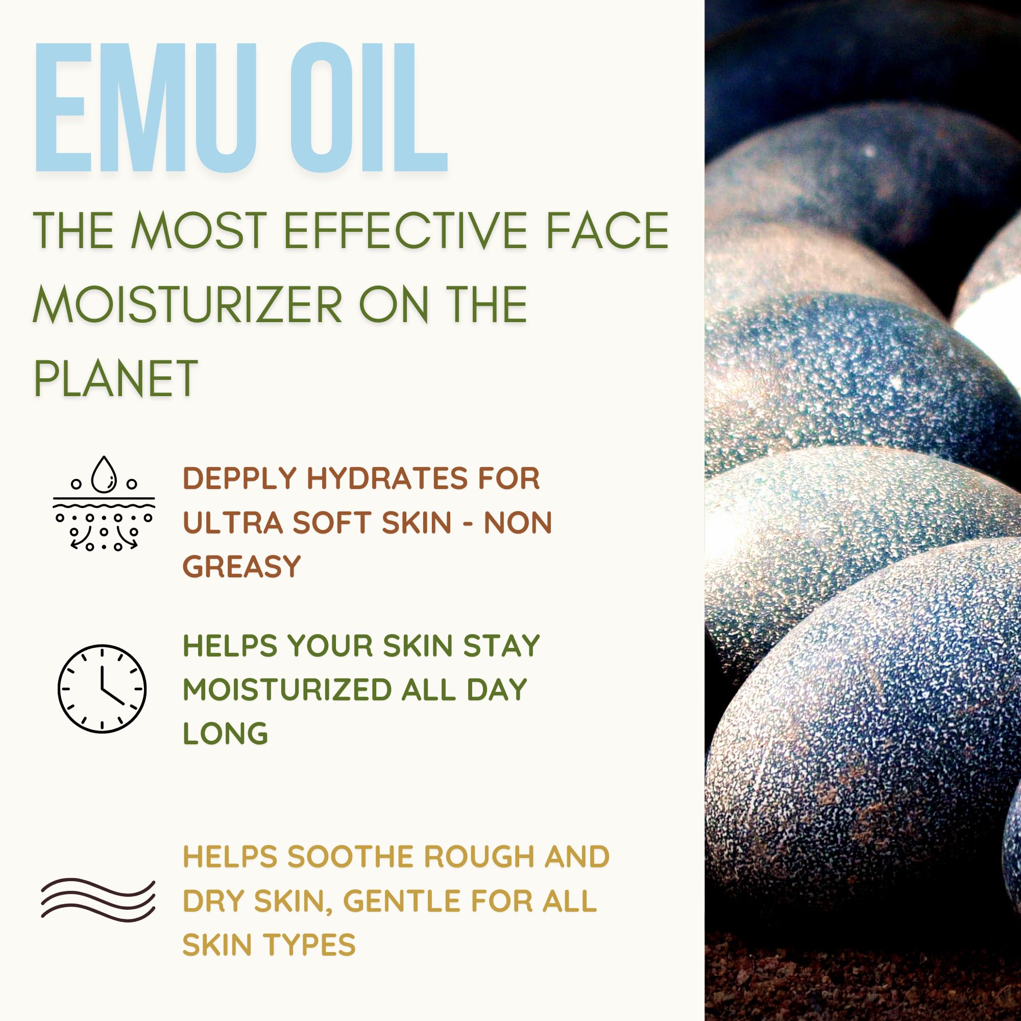 Detail of Emu oil in Wild Gold Tallow Balm highlighting skin-friendly hydration