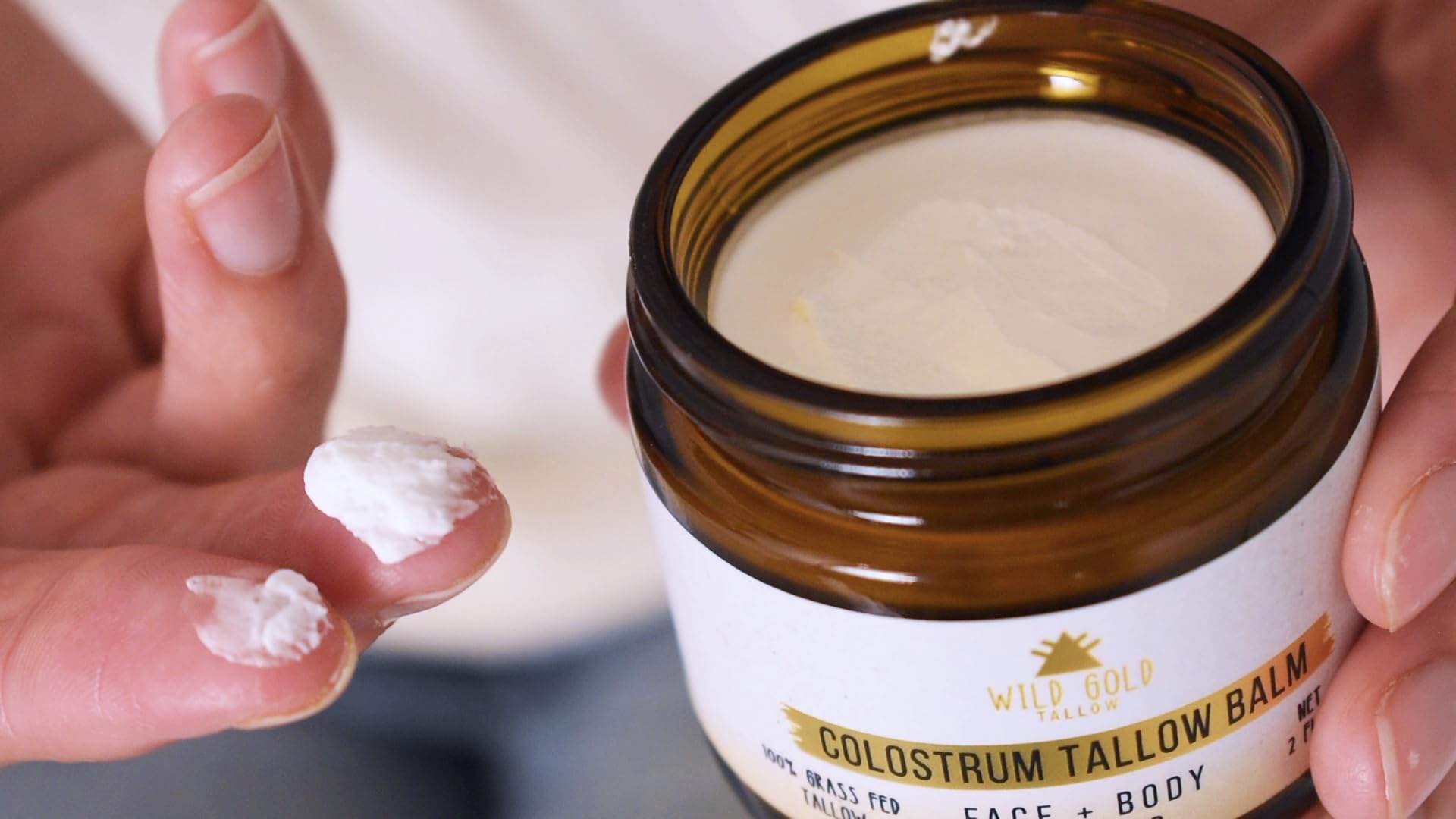 Fragrance-free Wild Gold Tallow Balm packaging and unscented formula