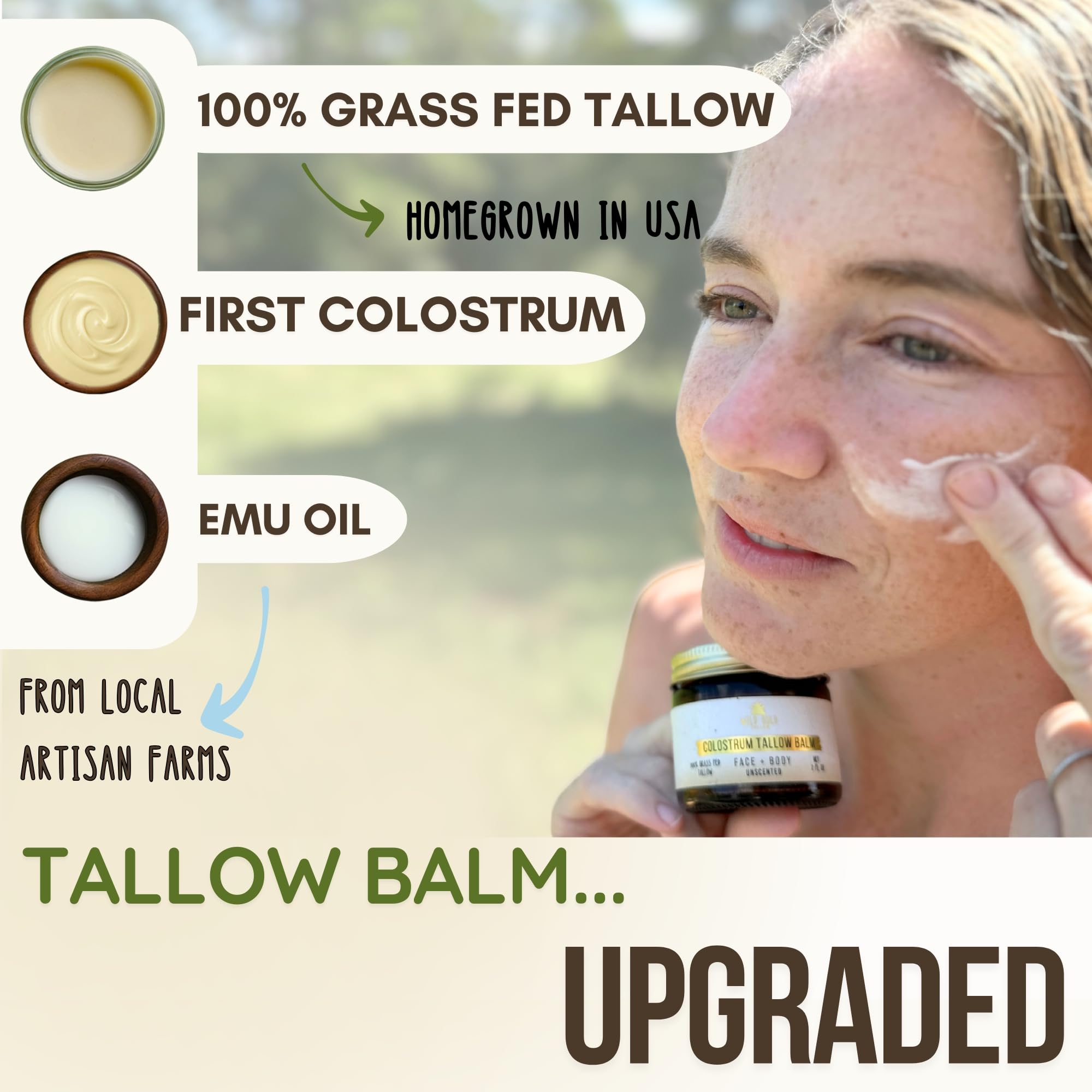 Whipped texture of Wild Gold Tallow Balm ready for application