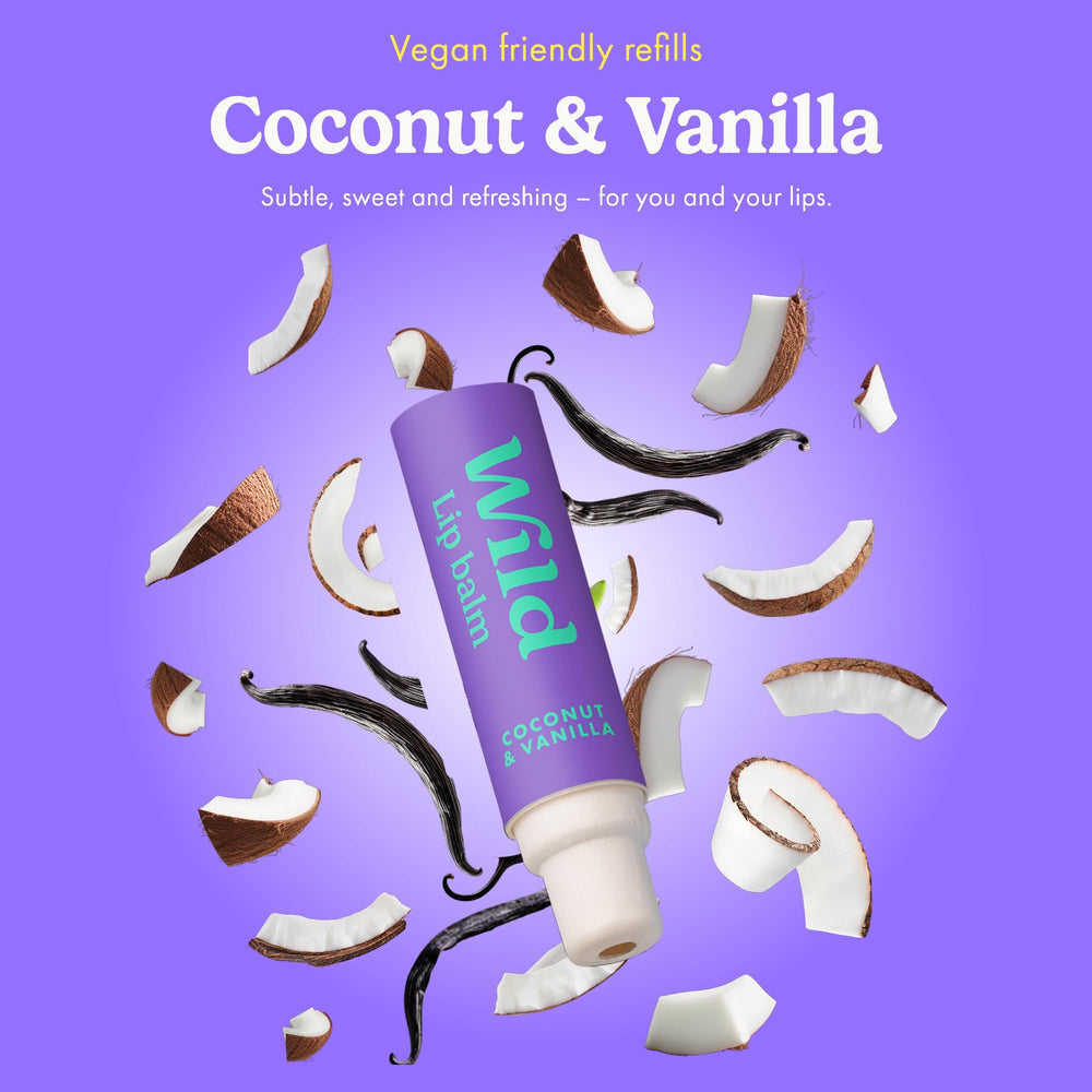 Wild lip balm texture shown on lips for moisture