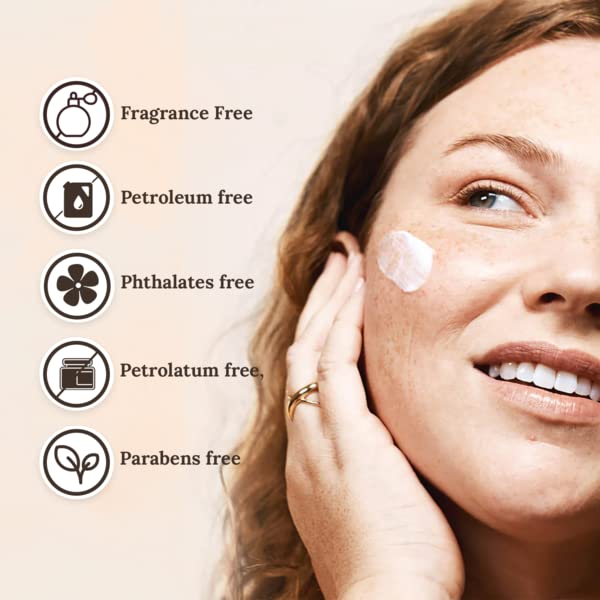 Wild Naturals face cream applied on hand for quick hydration and calm skin.