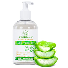 Wild Naturals Aloe Vera Gel pur – bouteille prête à hydrater et apaiser la peau