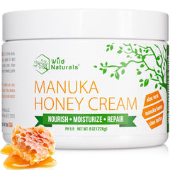 Wild Naturals Manuka Honey Moisturizer bottle with pump for easy daily hydration.