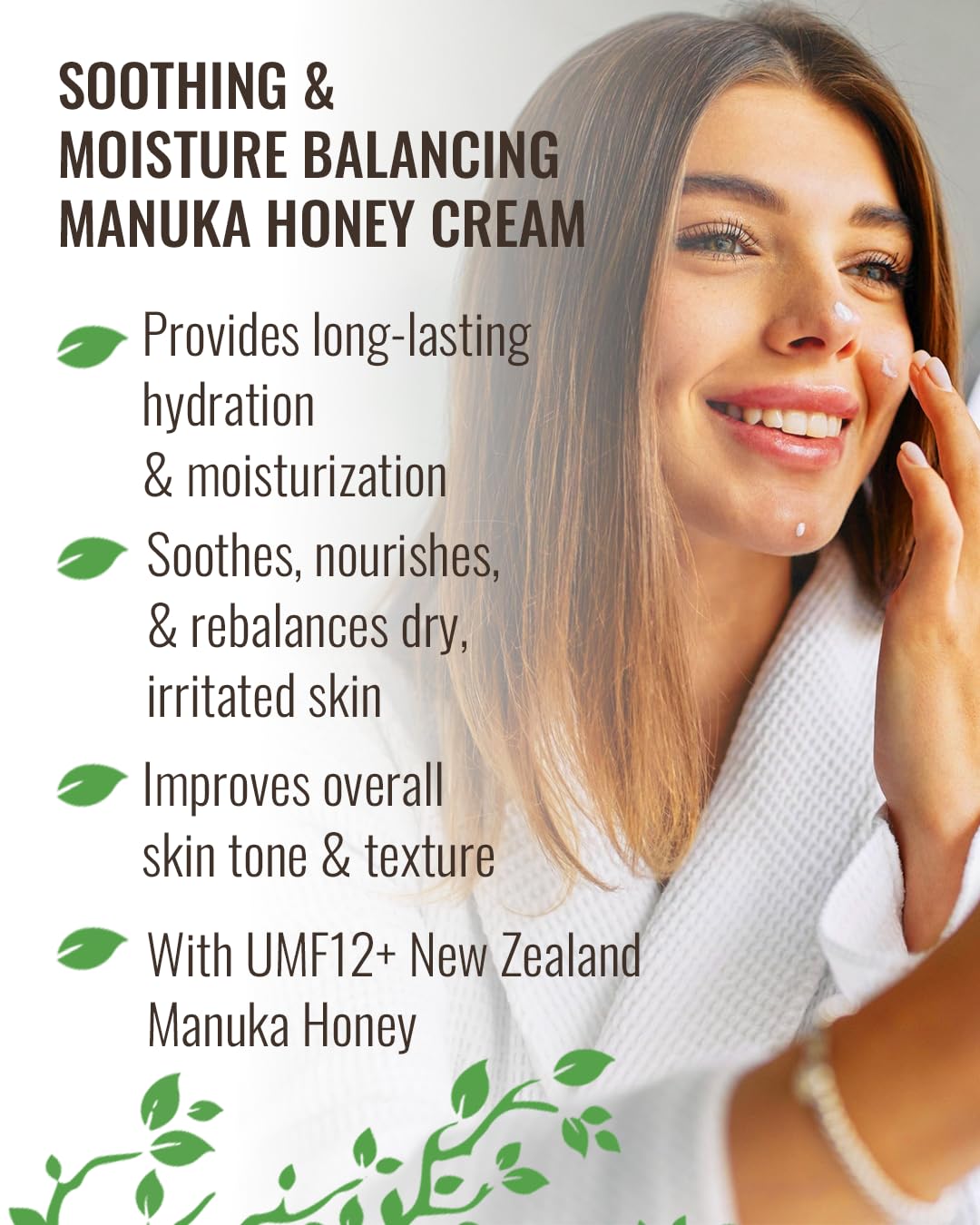 Wild Naturals Manuka Honey Moisturizer jar and label highlighting natural ingredients.