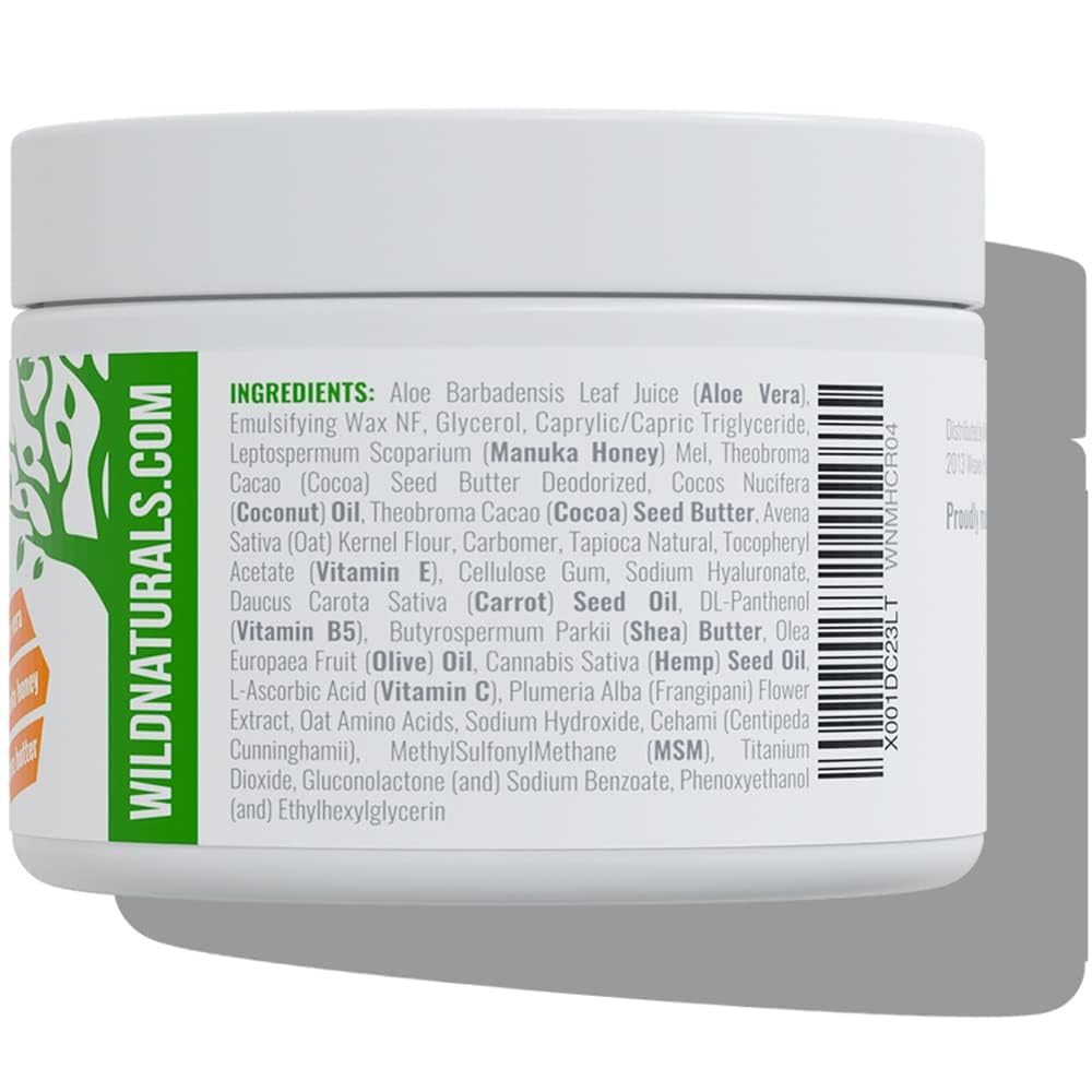Made in the USA Wild Naturals Manuka Honey Moisturizer bottle.
