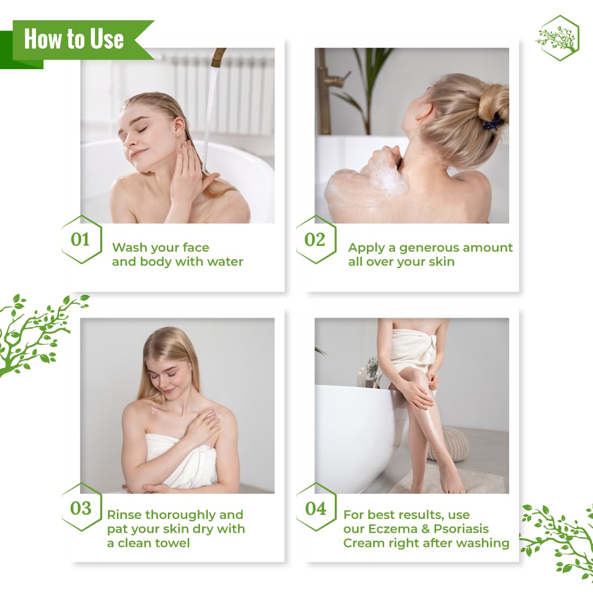 Wild Naturals eczema body wash with Australian Cehami extract highlighted