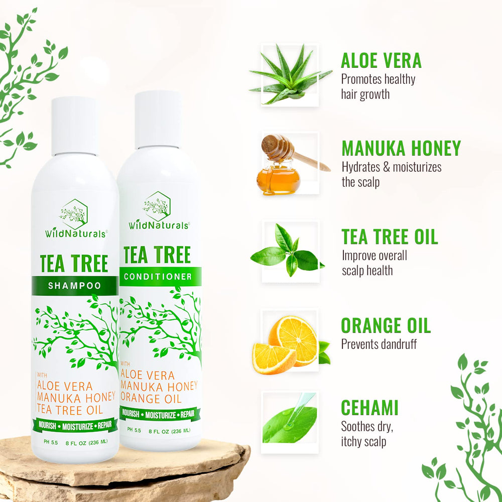 Wild Naturals Tea Tree Conditioner tube ready to hydrate and smooth hair