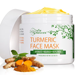 Wild Naturals Turmeric Clay Mask jar close-up showing rich texture for detoxifying pores