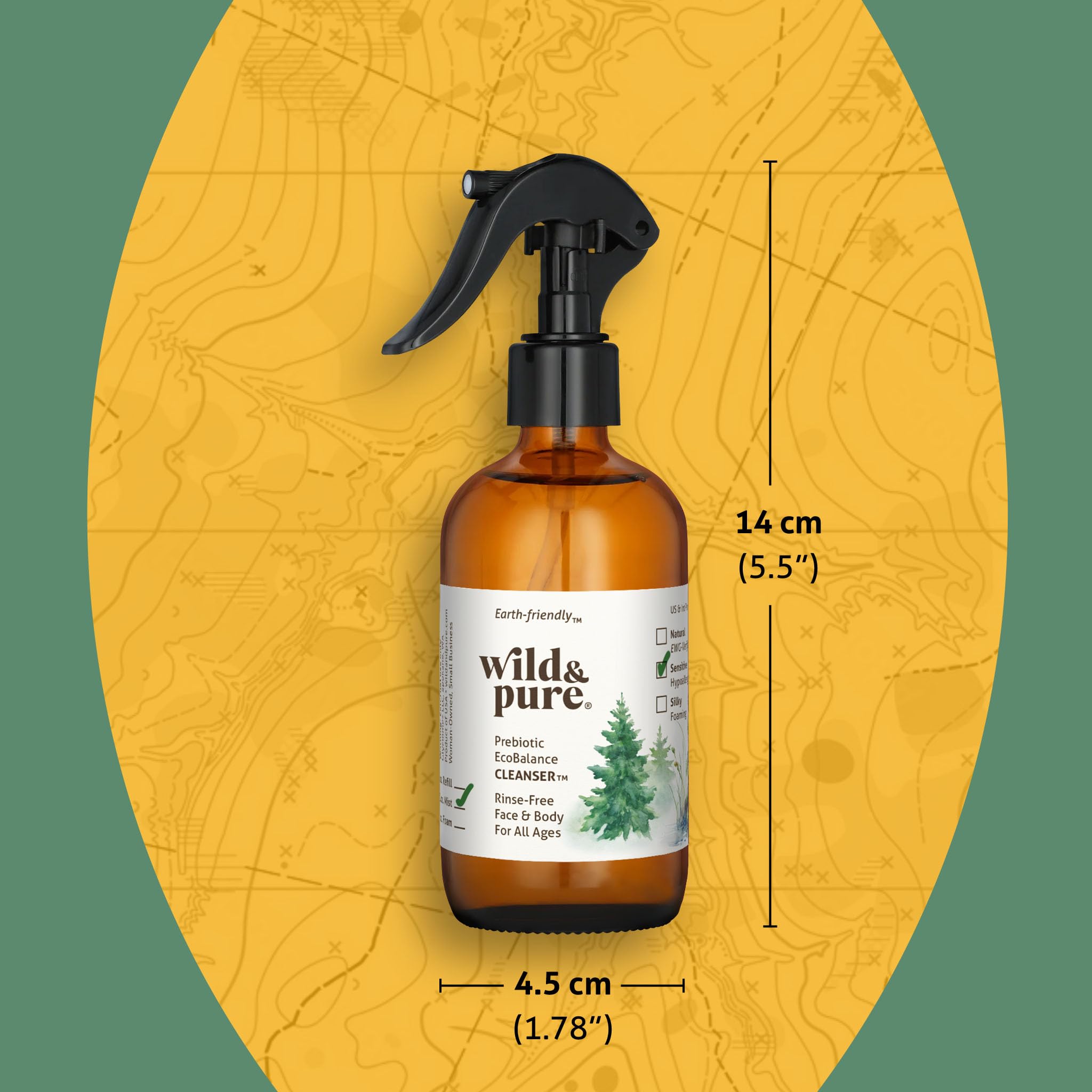 Wild and Pure Sensitive Skin Spray Body Wash suitable for face use