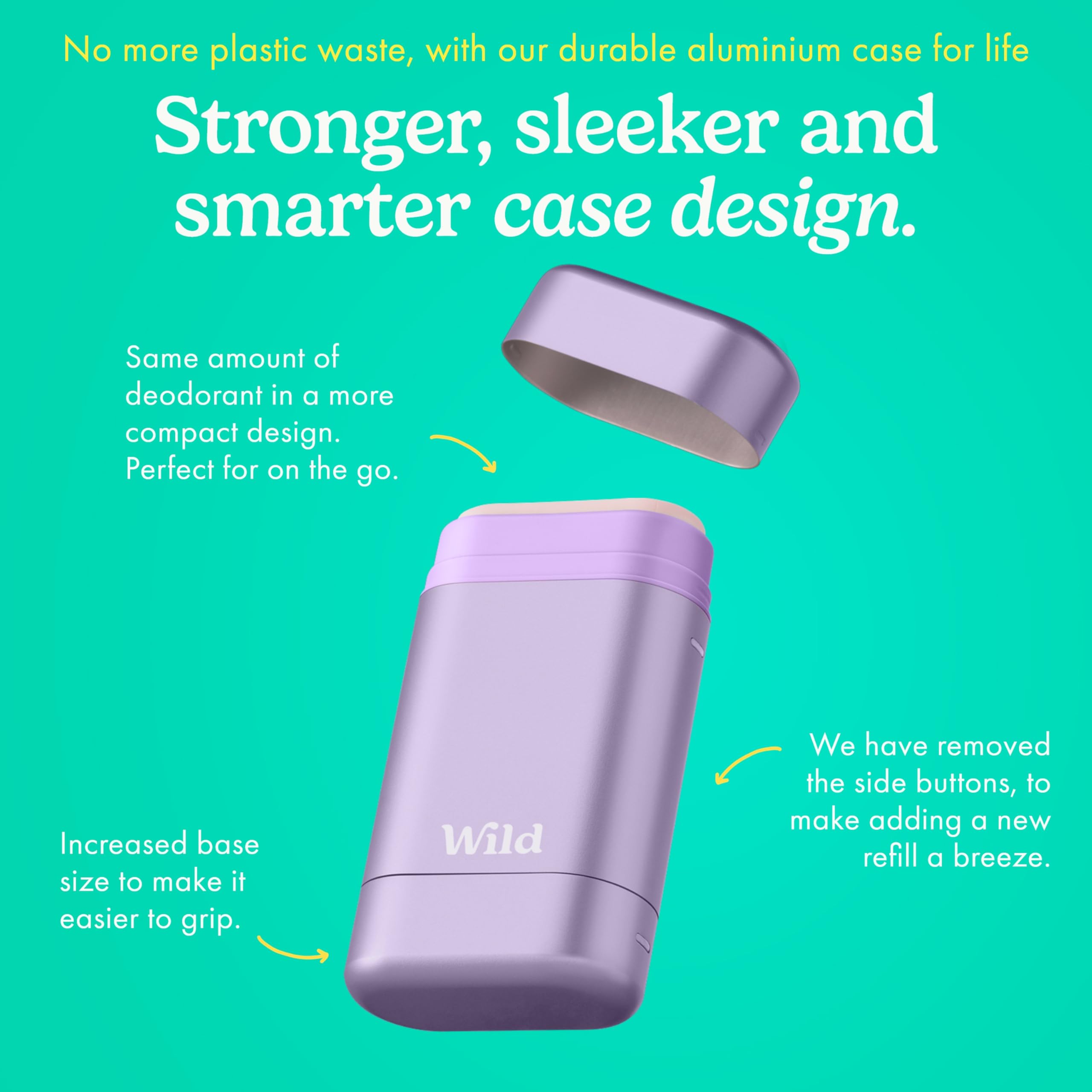 Wild purple case side view highlighting durable, reusable design to reduce waste.