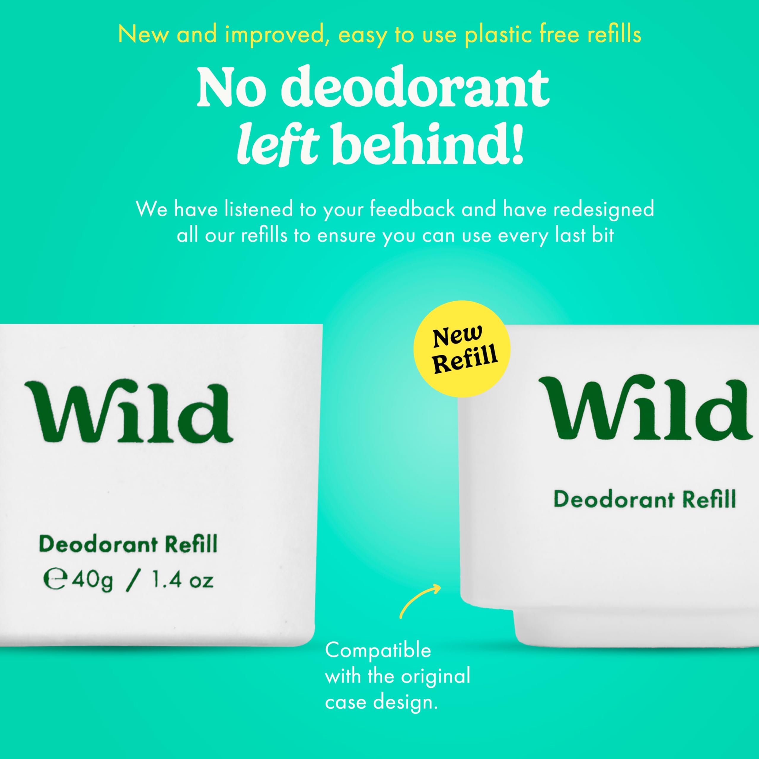 Wild refillable deodorant pack Cherry Blossom captures soft floral notes for daily wear.