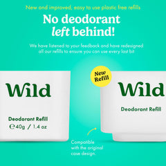 Wild refillable deodorant pack Cherry Blossom captures soft floral notes for daily wear.