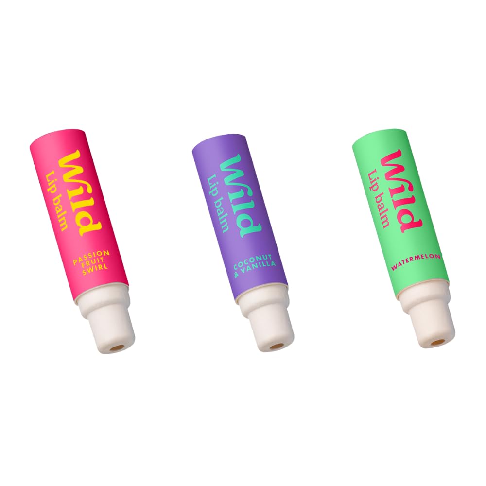 Wild refillable lip balm case in coconut-vanilla scent for smooth lips