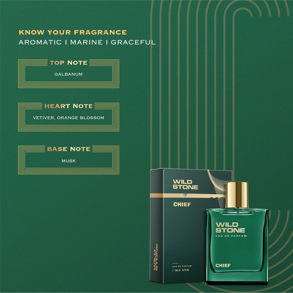 Wild Stone Note Wild Stone Chief EDP for Men – Luxury Aquatic-Woody Perfume, 100 ml ...