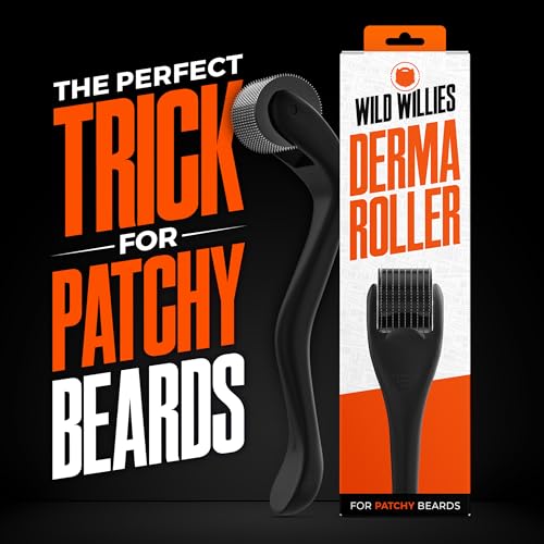 Wild Willies beard growth kit case and serum on a bathroom counter