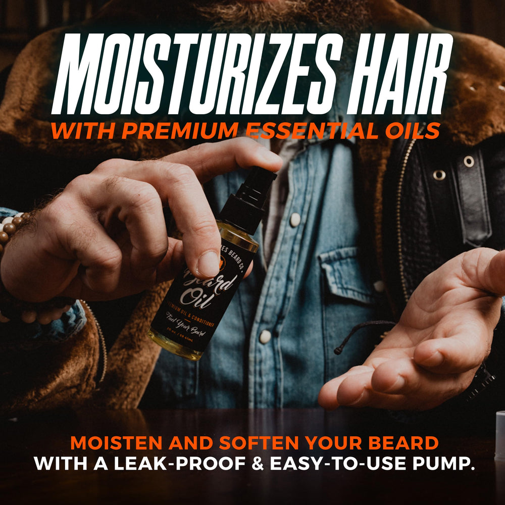 Wild Willies beard oil application on beard and skin delivers comfort