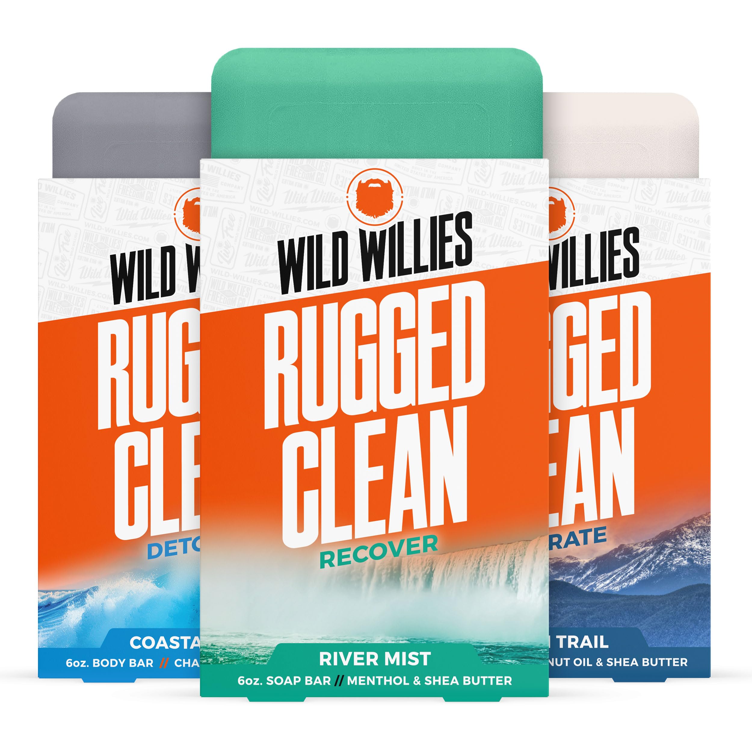 Wild Willies Coastal Drift bar soap showing rugged scent for fresh daily use
