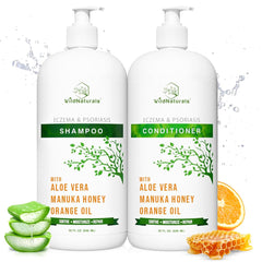 Wild Naturals eczema shampoo bottle pour for soothing scalp relief