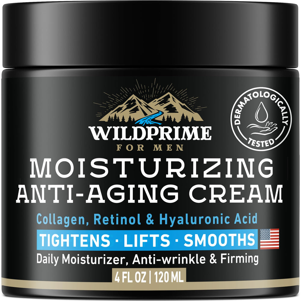 WildPRIME men's face moisturizer hydrates and smooths daytime skin.