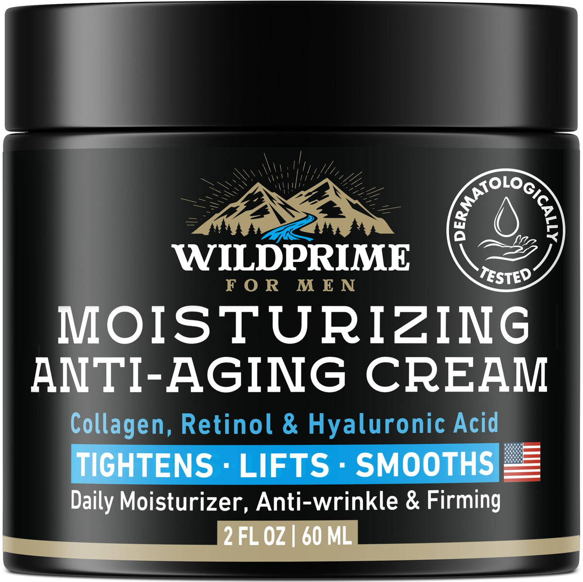 WildPRIME men's face moisturizer cream jar delivers lasting hydration for day and night.