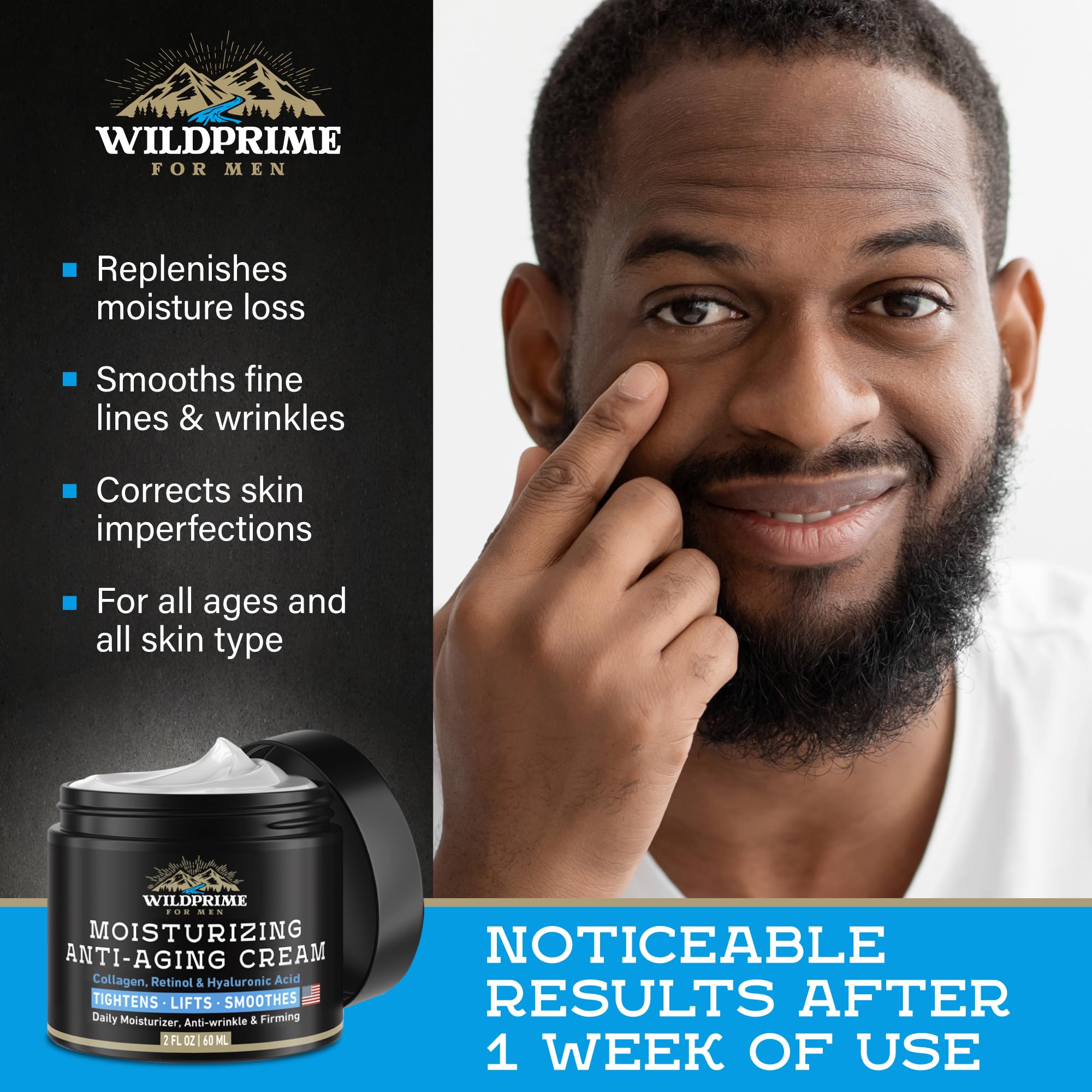 WildPRIME USA-made moisturizer bottle highlights quality and safety.