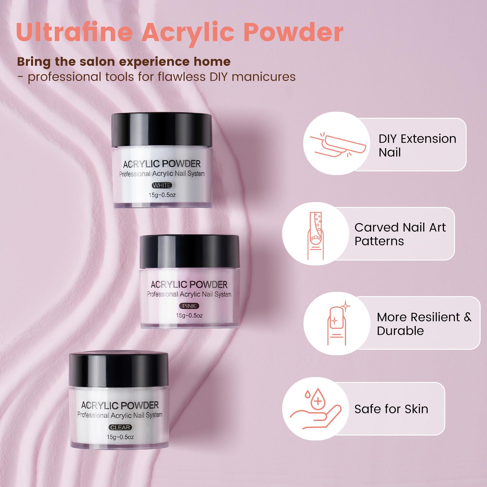Wilfniee acrylic powder color set displaying vibrant, easy-to-work textures.