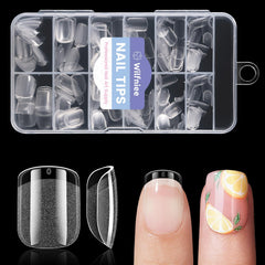 Wilfniee extra-short square nail tips, 240 pieces for quick at-home extensions