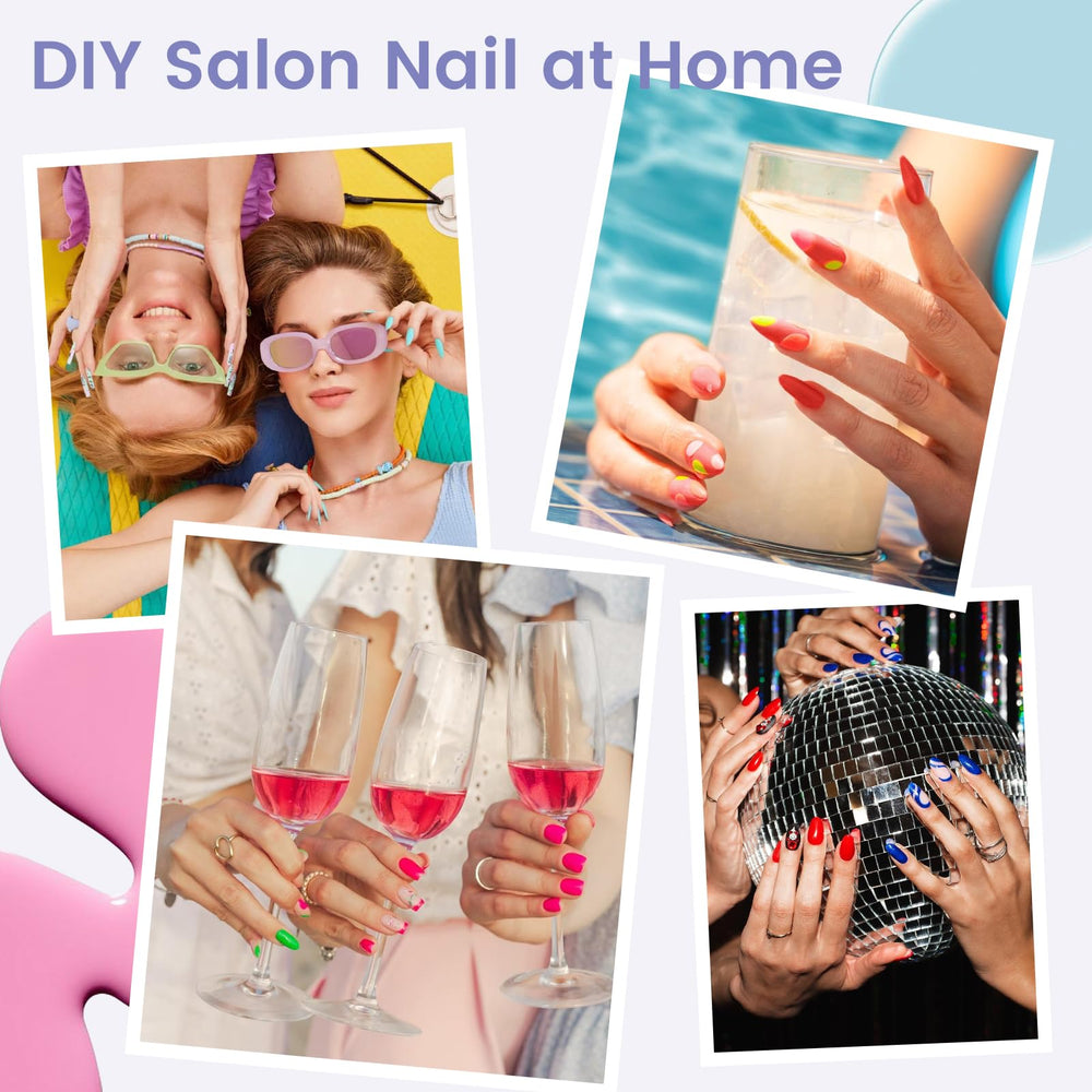 Wilfniee no-file glue-on nail tips for fast DIY application