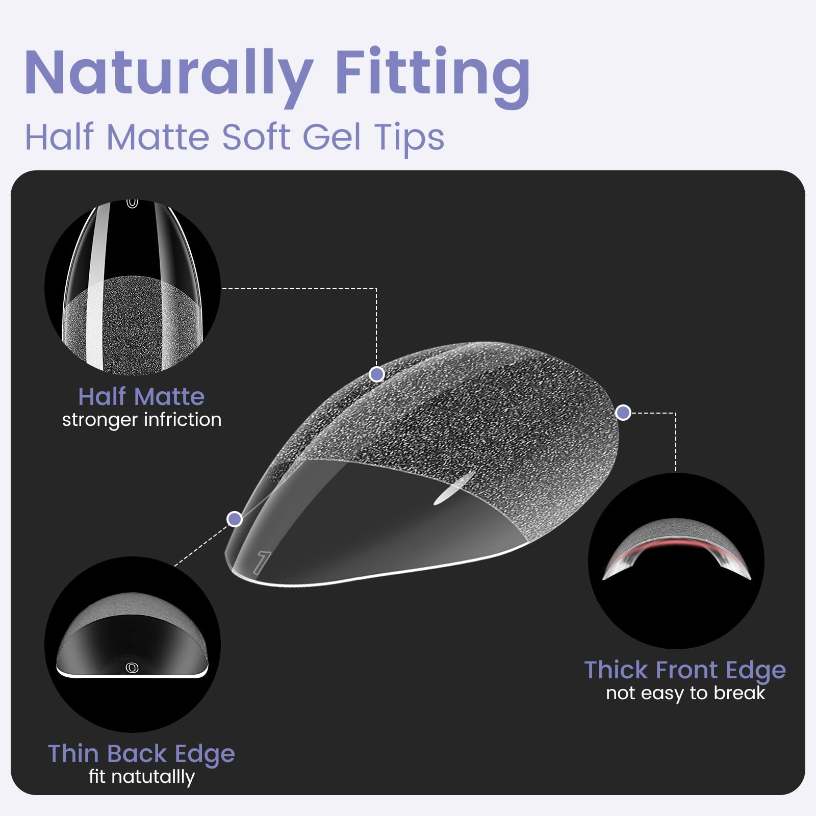 Wilfniee semi-frosted inner finish improves fit without filing.