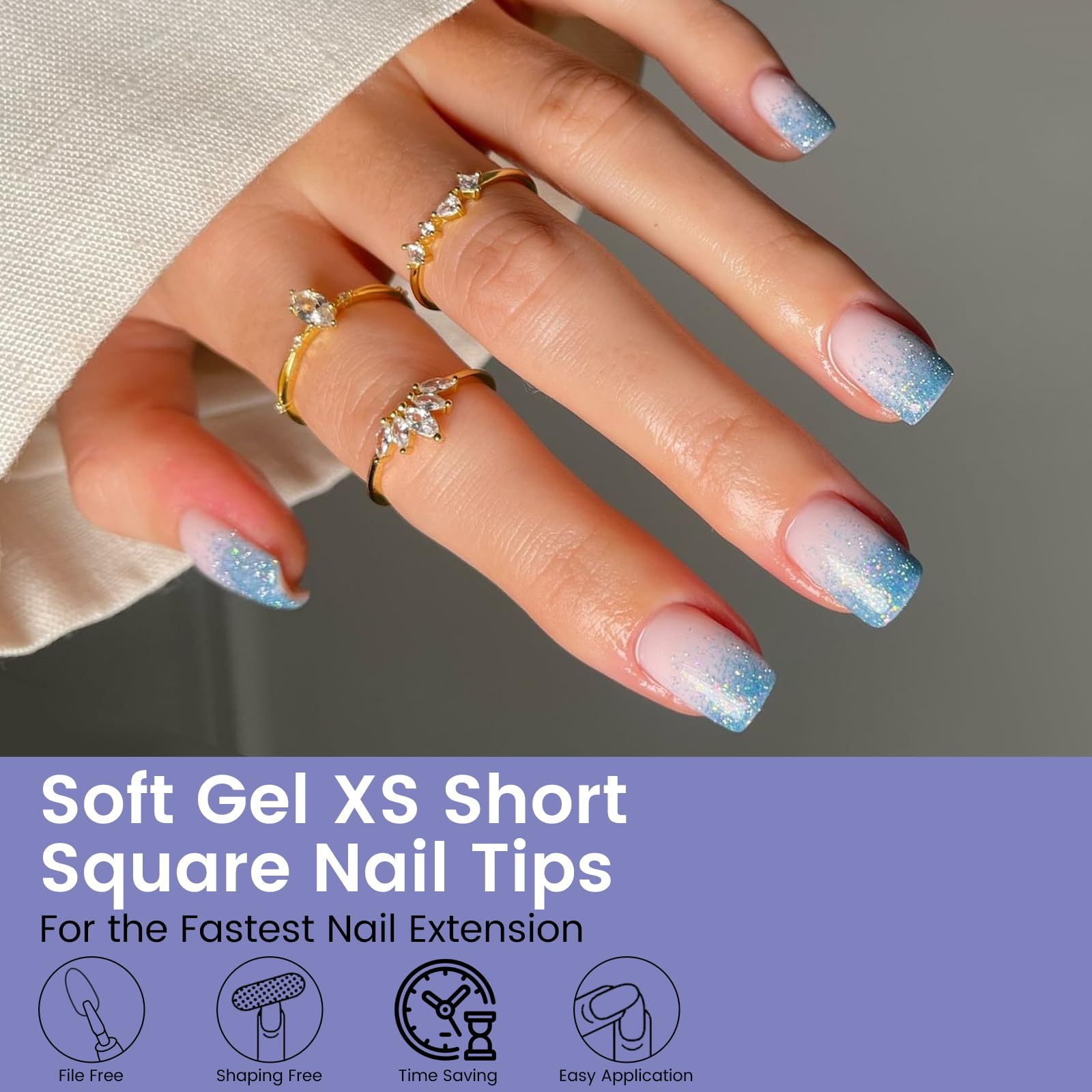 Wilfniee soft gel material nails for comfortable, flexible wear