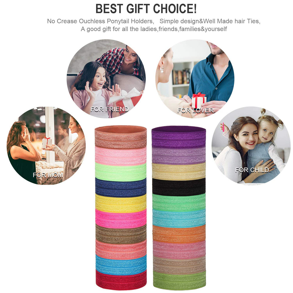 WILLBOND hair ties measure 0.6 in wide and 3.5 in folded length.