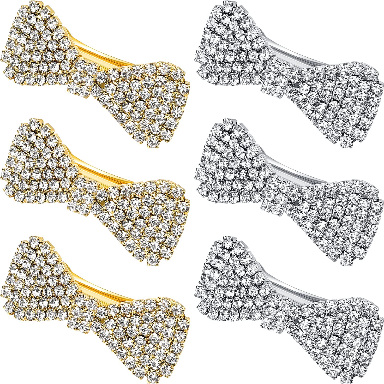 Willbond crystal rhinestone hair clip gold with secure alligator grip for formal wear