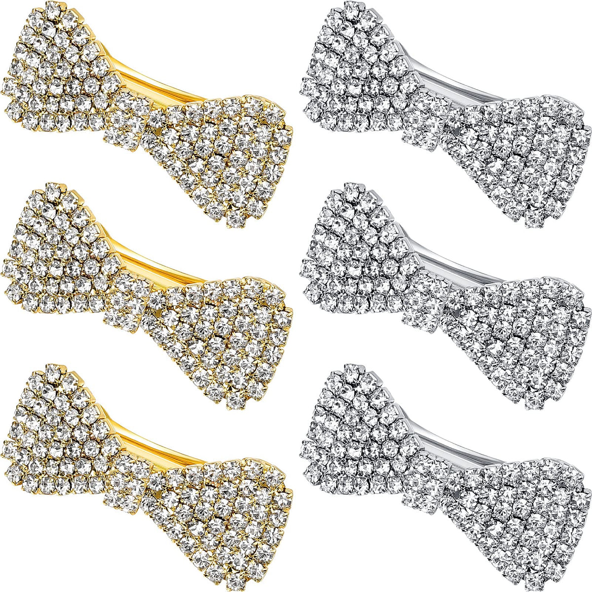 Willbond crystal rhinestone hair clip gold with secure alligator grip for formal wear