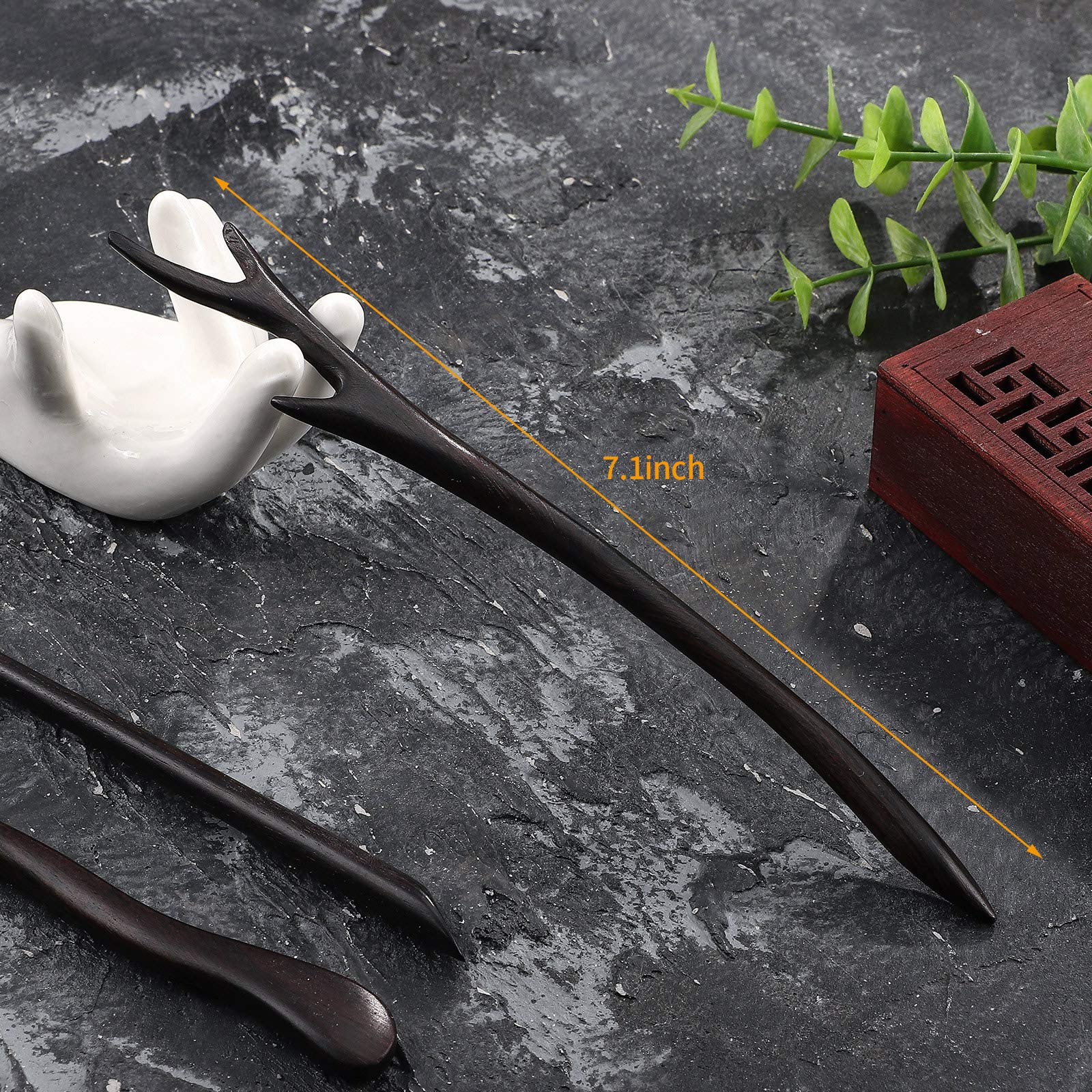Willbond ebony hair stick dragon horn style adds drama and hold