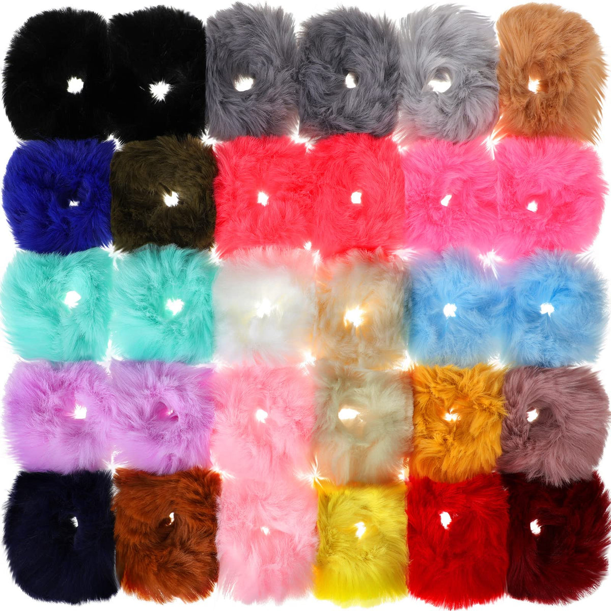 WILLBOND fuzzy scrunchies ponytail bundle: soft, secure cushions for comfortable all-day casual hairstyles.