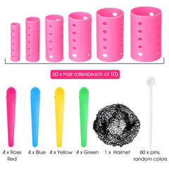 Willbond hair net and duck-tooth pins securely fix sections on curlers