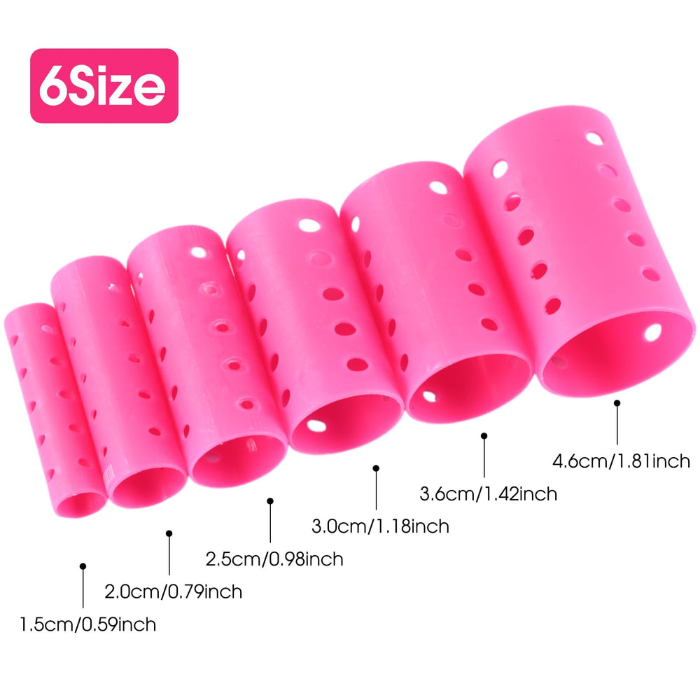 Willbond plastic hair rollers with pins and clips for secure, long-lasting curls