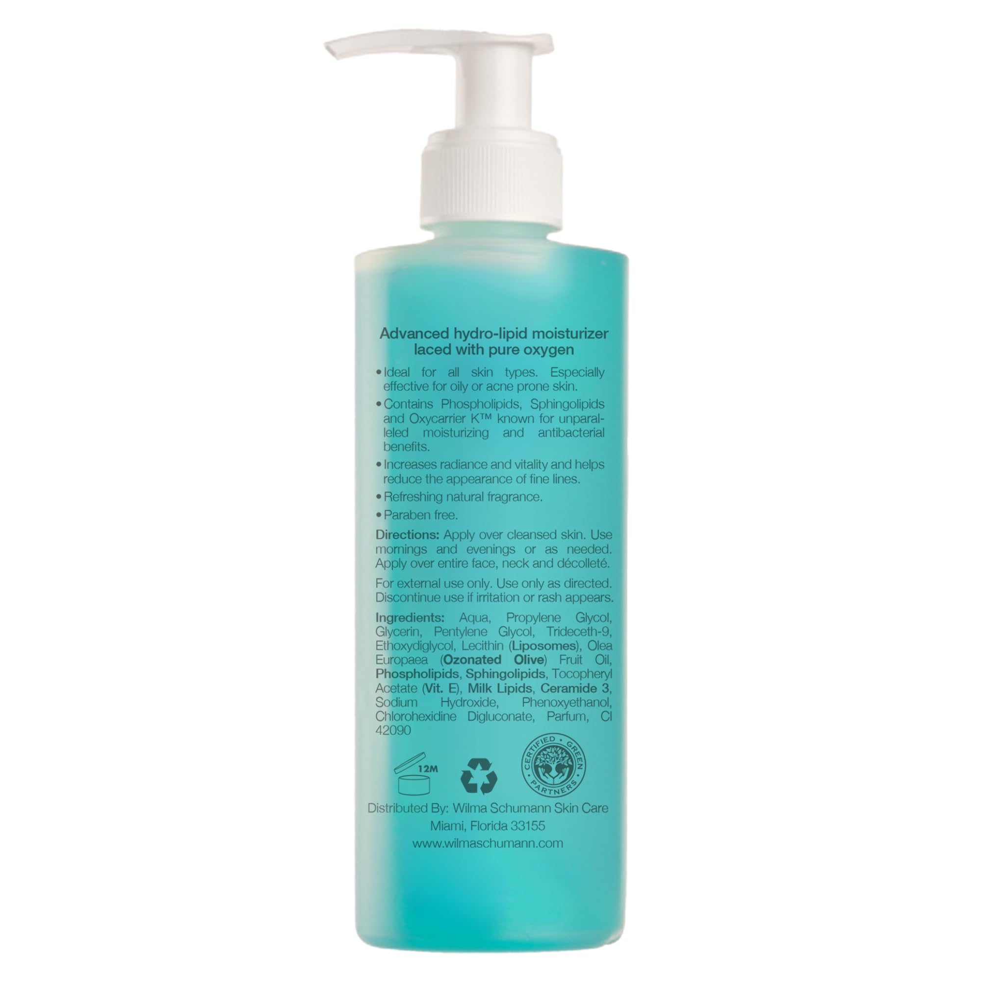 Close-up on skin after applying Wilma Schumann Oxygen Serum for a refreshed, even look.