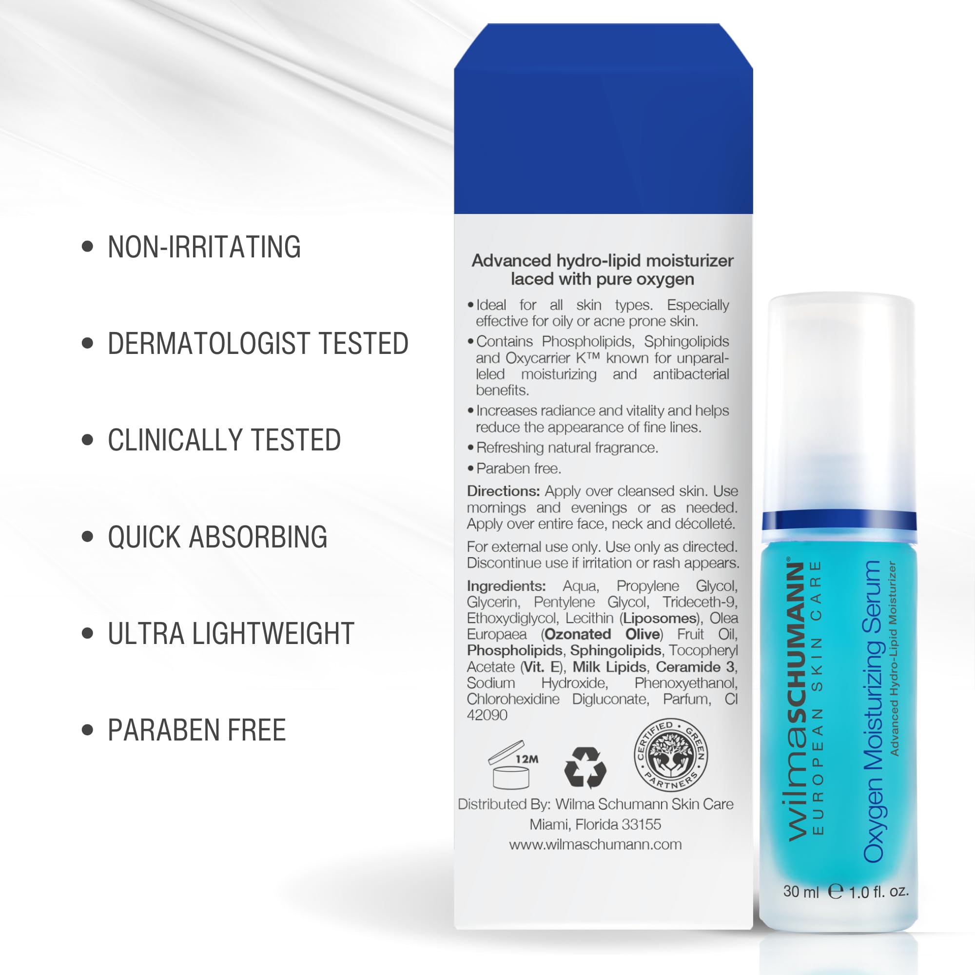 Wilma Schumann Oxygen Serum pump dispensing quick, non-greasy application