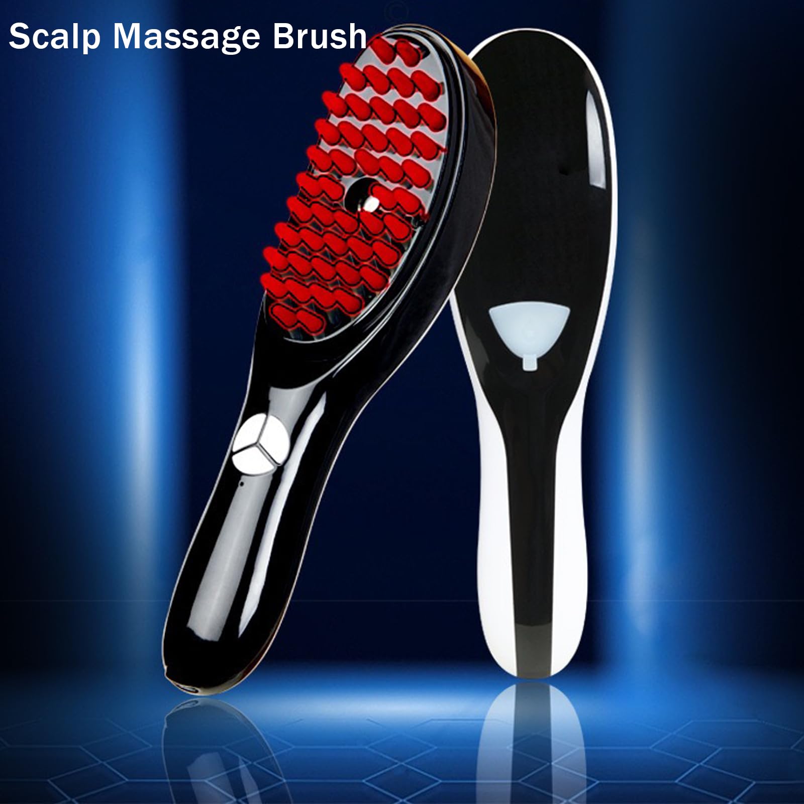 Soft rubber bristles stimulating scalp to promote circulation