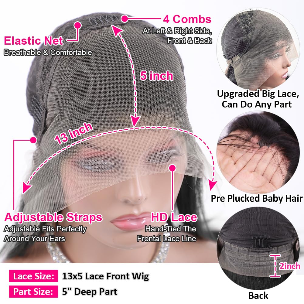 Wingirl wig with adjustable straps and four combs for secure fit