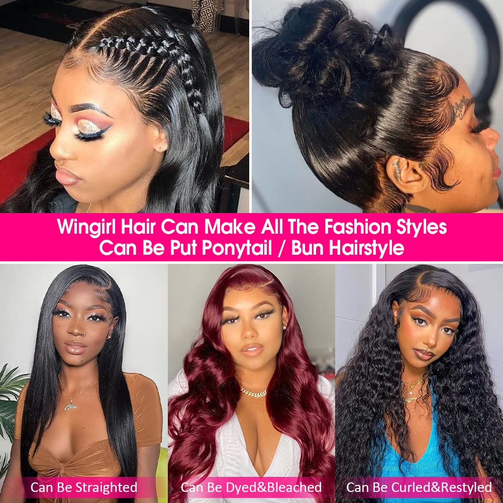 Wingirl packaging includes wig cap and 5D mink eyelash for complete look