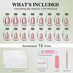 WiniBeauty almond-shaped nails in mauve color offering comfortable wear.