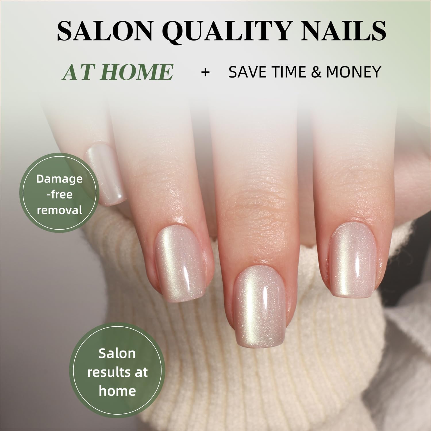 WiniBeauty Moonlit Pearl nails 30pcs set for versatile looks