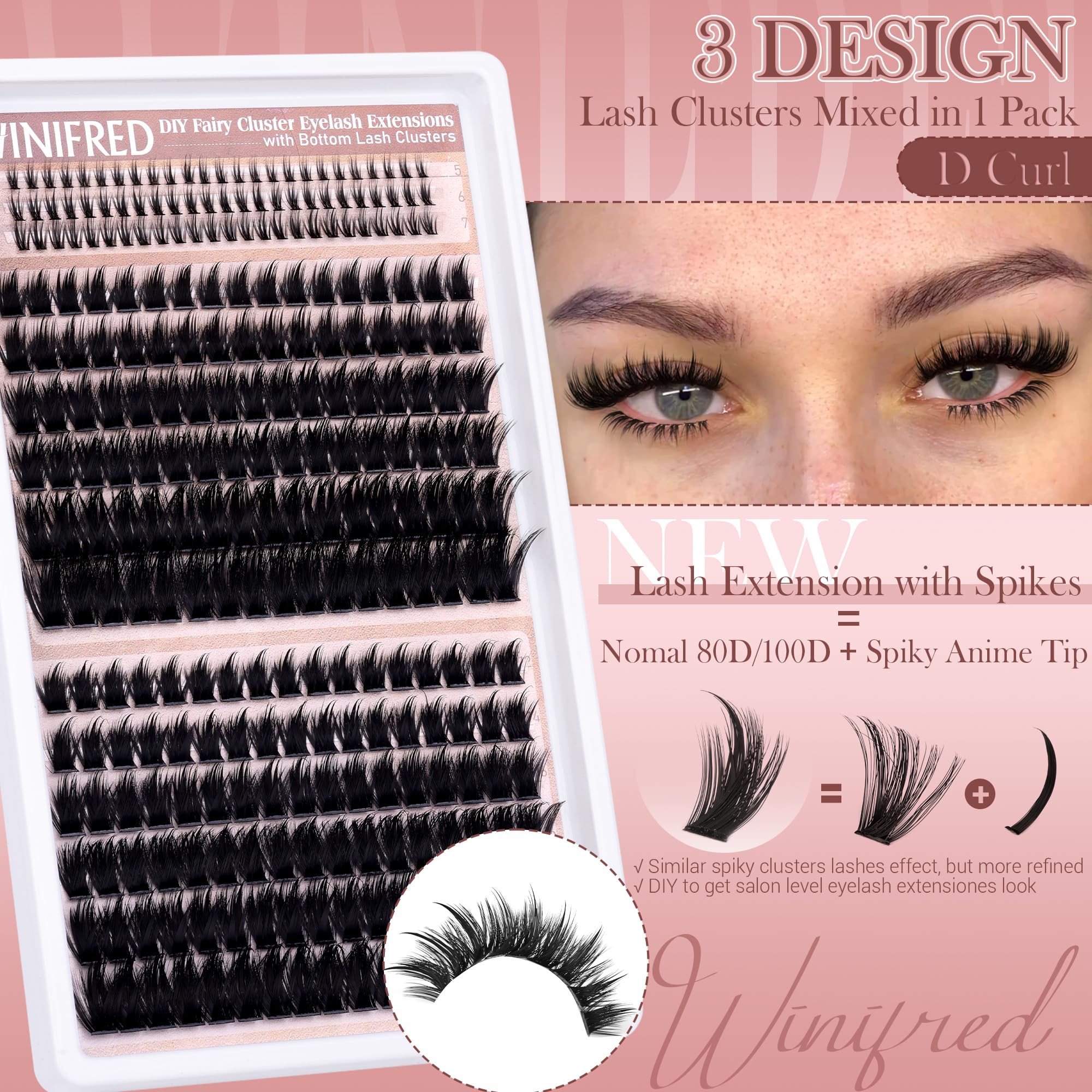 Winifred 279pcs lash collection for long-lasting DIY experimentation.